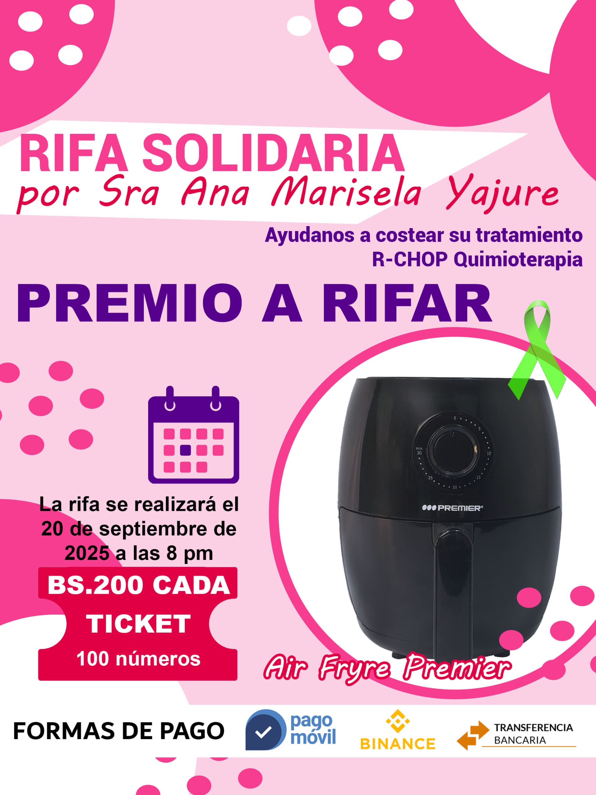 RIFA BENÉFICA: Ayuda a Ana Marisela en su tratamiento