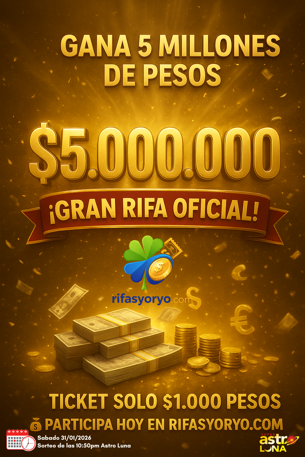 🏆 GRAN SORTEO DE 5 MILLONES DE PESOS 💸